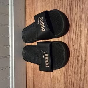 Puma Kids Black Slide Sandals